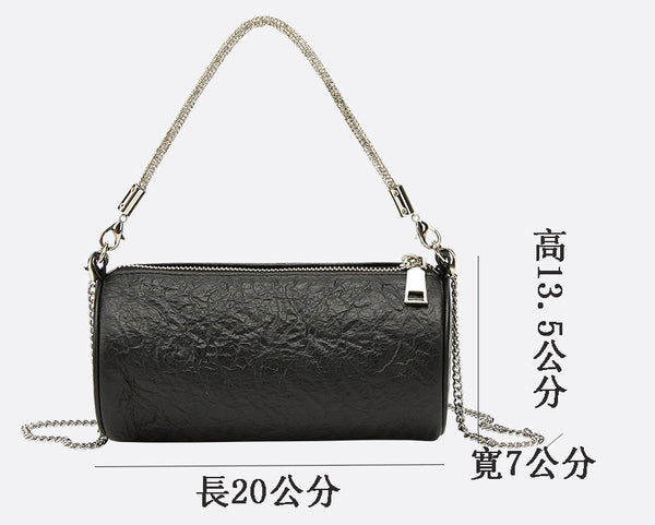 Taiwan Lee Kee Leather Goods Lee Kee Original Handmade Leather Korean Version Vegetable Tanned Leather Tube Pillow Bag No. 1621 Original Handmade Leather Leather Goods