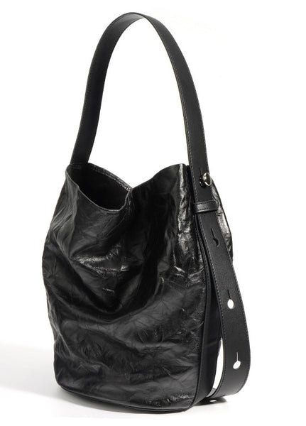 台灣李記皮具 李記 原創真皮手工 春夏ソフ軟皮牛革 皺褶の水桶包2088號原創手工真皮 皮件