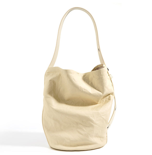 台灣李記皮具 李記 原創真皮手工 春夏ソフ軟皮牛革 皺褶の水桶包2088號原創手工真皮 皮件