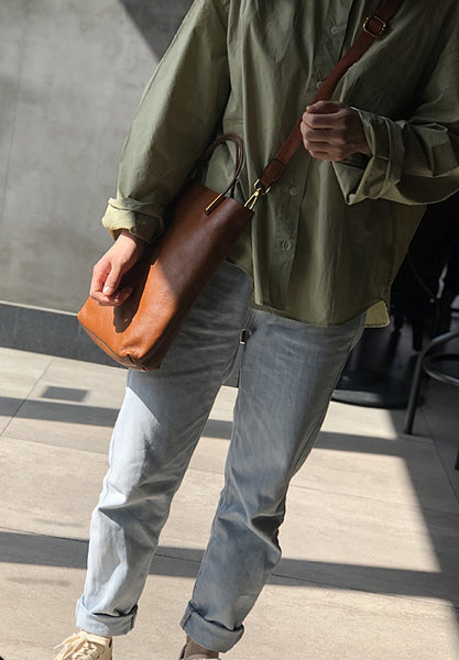 台灣李記皮具 李記 原創真皮手工 頭層牛革シ簡約の子母包21001號原創手工真皮 皮件