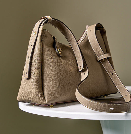 台灣李記皮具 李記 原創真皮手工 高級感本革女性バ脇バッグ大気バッ2106號原創手工真皮 皮件