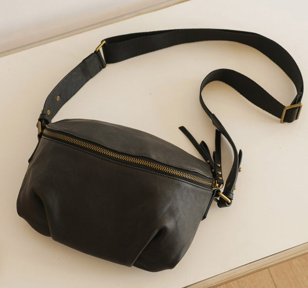 台灣李記皮具 李記 原創真皮手工 褶皺 簡約 大容量 馬鞍包21112號原創手工真皮 皮件