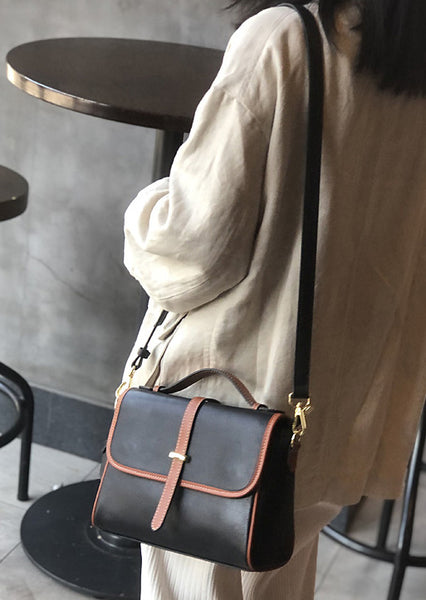 Taiwan Lee Kee Leather Goods Lee Kee original handmade genuine leather unique and simple top layer leather portable messenger bag No. 22004 original handmade genuine leather leather goods