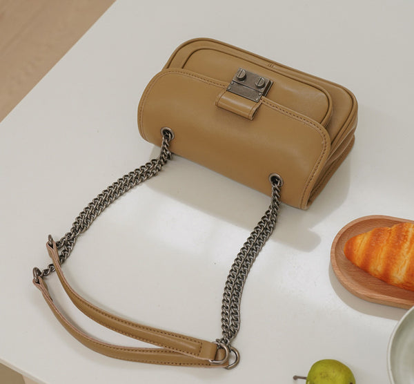 台灣李記皮具 李記 原創真皮手工 高級感の小人数本革女性バッ小方形包23012號原創手工真皮 皮件