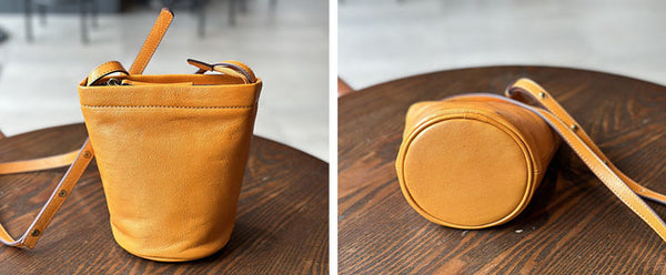 台灣李記皮具 李記 原創真皮手工 韓版ハ精緻簡約で迷你水桶包23015號原創手工真皮 皮件