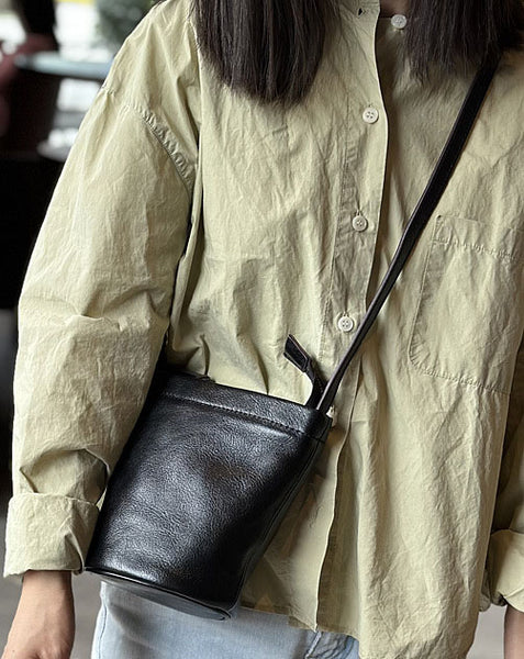 台灣李記皮具 李記 原創真皮手工 韓版ハ精緻簡約で迷你水桶包23015號原創手工真皮 皮件