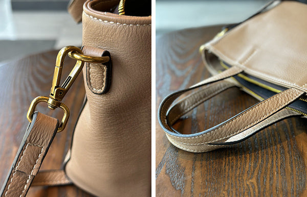 Taiwan Lee Kee Leather Goods Lee Kee Original Handmade ของแท้หนัง Vintage Soft Cowhide Simple Side กระเป๋าเป้สะพายหลัง หมายเลข 23017 Original Handmade หนังแท้ สินค้าเครื่องหนัง