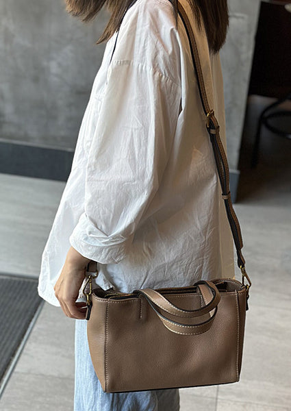 Taiwan Lee Kee Leather Goods Lee Kee Original Handmade ของแท้หนัง Vintage Soft Cowhide Simple Side กระเป๋าเป้สะพายหลัง หมายเลข 23017 Original Handmade หนังแท้ สินค้าเครื่องหนัง