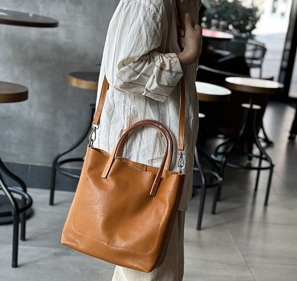 Taiwan Lee Kee Leather Goods Lee Kee Original Handmade Leather Japanese Style Simple Retro Style Tote Bag No. 23033 Original Handmade Leather Goods