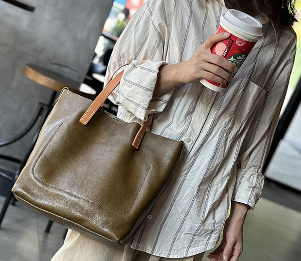 Taiwan Lee Kee Leather Goods Lee Kee Original Handmade Leather Japanese Style Simple Retro Style Tote Bag No. 23033 Original Handmade Leather Goods