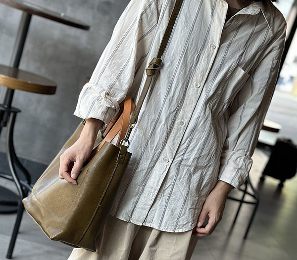 Taiwan Lee Kee Leather Goods Lee Kee Original Handmade Leather Japanese Style Simple Retro Style Tote Bag No. 23033 Original Handmade Leather Goods