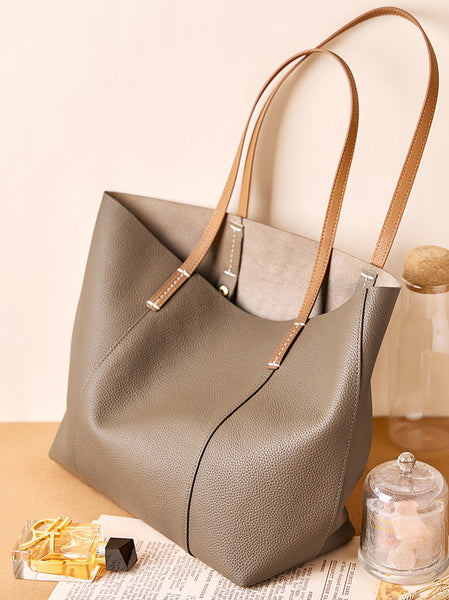Taiwan Lee Kee Leather Goods Lee Kee Original Handmade Leather European and American Simple Casual Tote Bag No. 2378 Original Handmade Leather Leather Goods