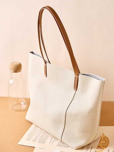 Taiwan Lee Kee Leather Goods Lee Kee Original Handmade Leather European and American Simple Casual Tote Bag No. 2378 Original Handmade Leather Goods