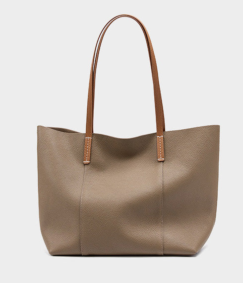 Taiwan Lee Kee Leather Goods Lee Kee Original Handmade Leather European and American Simple Casual Tote Bag No. 2378 Original Handmade Leather Goods