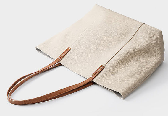 Taiwan Lee Kee Leather Goods Lee Kee Original Handmade Leather European and American Simple Casual Tote Bag No. 2378 Original Handmade Leather Leather Goods