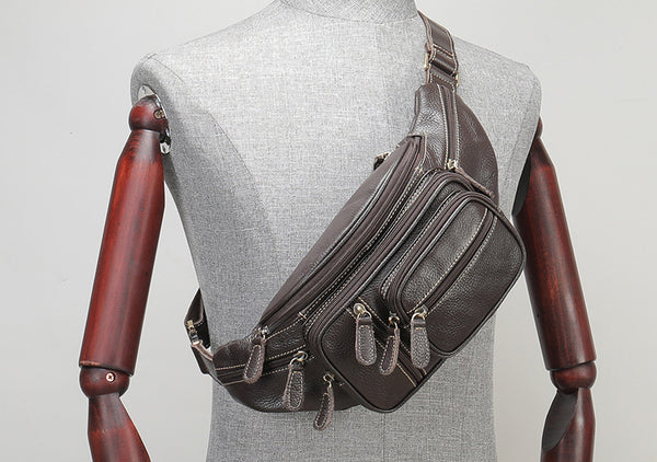 Taiwan Lee Kee Leather Goods Lee Kee original handmade genuine leather multi-functional メン genuine leather outdoor sports and leisure chest bag No. 29533 original handmade genuine leather leather goods