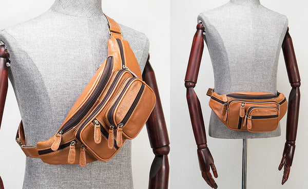 Taiwan Lee Kee Leather Goods Lee Kee original handmade genuine leather multi-functional メン genuine leather outdoor sports and leisure chest bag No. 29533 original handmade genuine leather leather goods