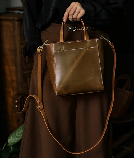 Taiwan Lee Kee Leather Goods Lee Kee original handmade genuine leather high oil mirror vegetable tanned leather small square bag No. 30162 original handmade genuine leather leather goods