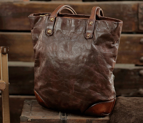 台灣李記皮具 李記 原創真皮手工 無性別なし馬皮手工メリ美式復古水桶包31047號原創手工真皮 皮件