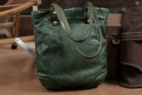 台灣李記皮具 李記 原創真皮手工 無性別なし馬皮手工メリ美式復古水桶包31047號原創手工真皮 皮件