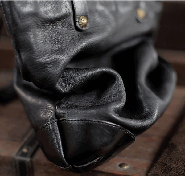 台灣李記皮具 李記 原創真皮手工 無性別なし馬皮手工メリ美式復古水桶包31047號原創手工真皮 皮件