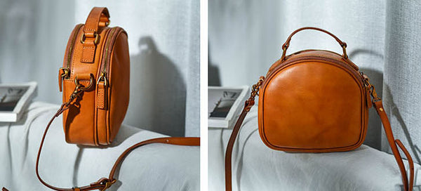Taiwan Lee Kee Leather Goods Lee Kee Original Handmade Leather Japanese Line Smooth Retro Eyes Small Round Bag No. 316 Original Handmade Leather Goods