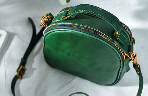 Taiwan Lee Kee Leather Goods Lee Kee Original Handmade Leather Japanese Line Smooth Retro Eyes Small Round Bag No. 316 Original Handmade Leather Goods