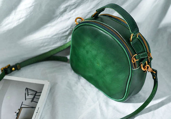 Taiwan Lee Kee Leather Goods Lee Kee Original Handmade Leather Japanese Line Smooth Retro Eyes Small Round Bag No. 316 Original Handmade Leather Goods