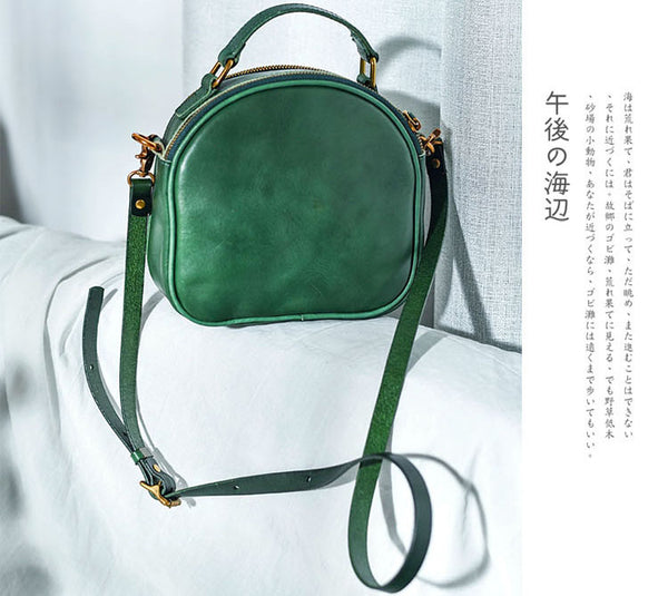 Taiwan Lee Kee Leather Goods Lee Kee Original Handmade Leather Japanese Line Smooth Retro Eyes Small Round Bag No. 316 Original Handmade Leather Goods