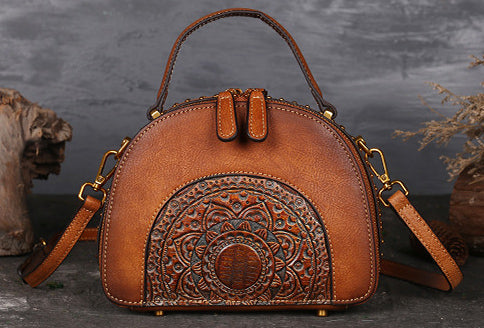 Taiwan Lee Kee Leather Goods Lee Kee original handmade genuine leather retro-style beautiful first-layer cowhide handbag No. 3205 original handmade genuine leather leather goods