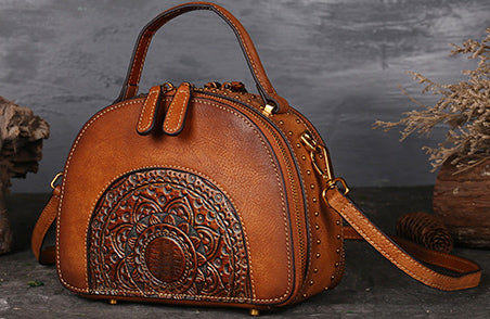 Taiwan Lee Kee Leather Goods Lee Kee original handmade genuine leather retro-style beautiful first-layer cowhide handbag No. 3205 original handmade genuine leather leather goods