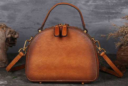Taiwan Lee Kee Leather Goods Lee Kee original handmade genuine leather retro-style beautiful first-layer cowhide handbag No. 3205 original handmade genuine leather leather goods