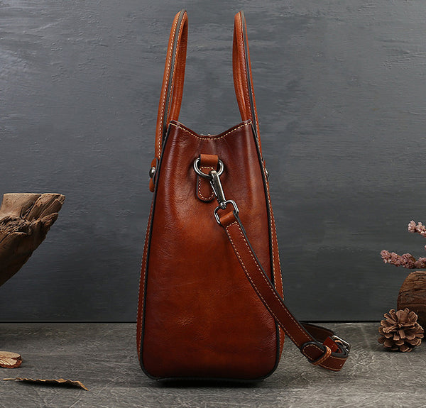 Taiwan Lee Kee Leather Goods Lee Kee Original Handmade Leather Retro Totem Multi-compartment Tote Bag No. 3299 Original Handmade Leather Leather Goods