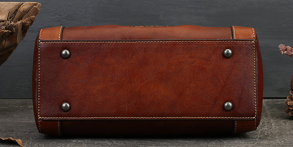 Taiwan Lee Kee Leather Goods Lee Kee Original Handmade Leather Retro Totem Multi-compartment Tote Bag No. 3299 Original Handmade Leather Leather Goods