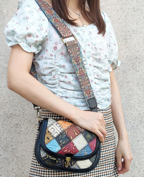 台灣李記皮具 李記 原創真皮手工 柔らかく繊細な寬肩帶拼接包331號原創手工真皮 皮件