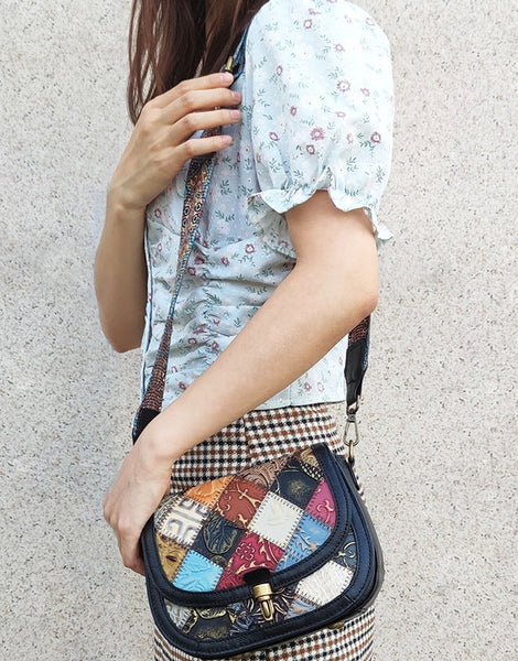 台灣李記皮具 李記 原創真皮手工 柔らかく繊細な寬肩帶拼接包331號原創手工真皮 皮件