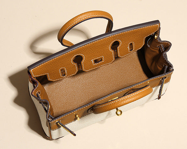 Taiwan Lee Kee Leather Goods Lee Kee Original Genuine Leather Handmade Dingfan Renji Inseam Sail & Genuine Leather Birkin Bag No. 4052 First Layer Cowhide Bag Leather Original Handmade Genuine Leather Leather Goods