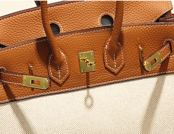 Taiwan Lee Kee Leather Goods Lee Kee Original Genuine Leather Handmade Dingfan Renji Inseam Sail & Genuine Leather Birkin Bag No. 4052 First Layer Cowhide Bag Leather Original Handmade Genuine Leather Leather Goods