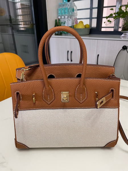 Taiwan Lee Kee Leather Goods Lee Kee Original Genuine Leather Handmade Dingfan Renji Inseam Sail & Genuine Leather Birkin Bag No. 4052 First Layer Cowhide Bag Leather Original Handmade Genuine Leather Leather Goods