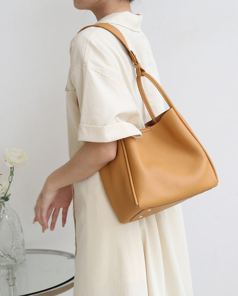 台灣李記皮具 李記 原創真皮手工 軟糯糯の休閒簡約真皮水桶包5126號原創手工真皮 皮件