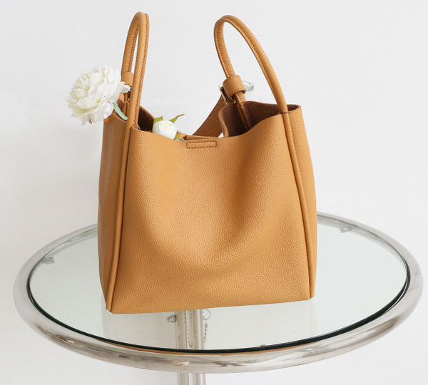 台灣李記皮具 李記 原創真皮手工 軟糯糯の休閒簡約真皮水桶包5126號原創手工真皮 皮件