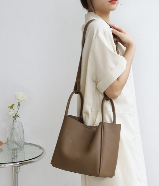 台灣李記皮具 李記 原創真皮手工 軟糯糯の休閒簡約真皮水桶包5126號原創手工真皮 皮件