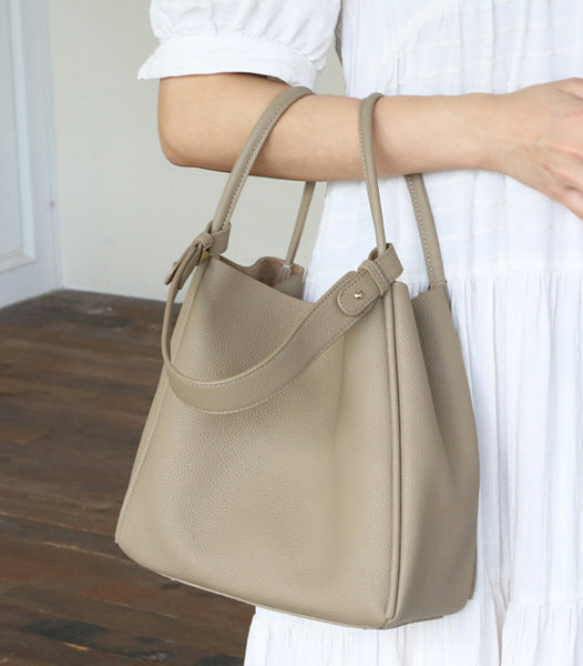 台灣李記皮具 李記 原創真皮手工 軟糯糯の休閒簡約真皮水桶包5126號原創手工真皮 皮件