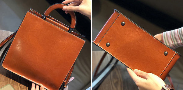 台灣李記皮具 李記 原創真皮手工 新作本革ハン油蠟皮通勤トー托特包55711號原創手工真皮 皮件