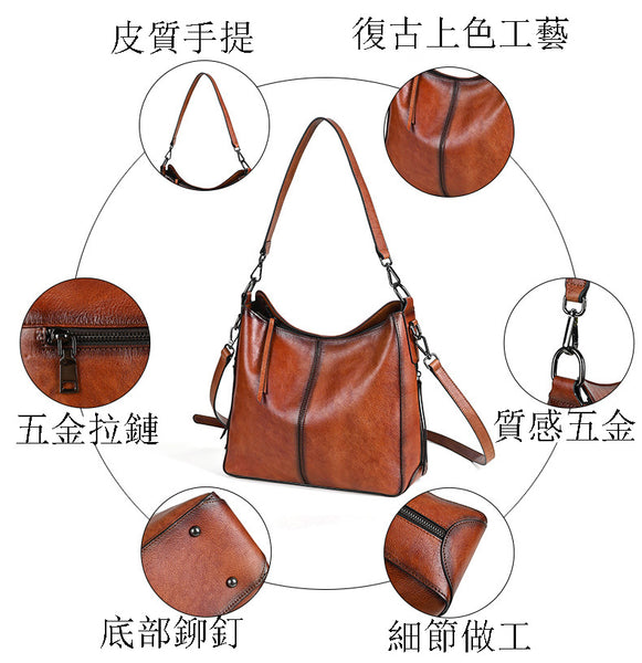 台灣李記皮具 李記 原創真皮手工 歐美復古 職人技の軟皮手提包601號原創手工真皮 皮件