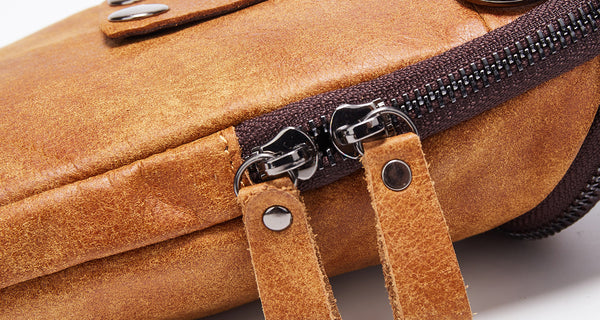 台灣李記皮具 李記 原創真皮手工 多機能シン簡約男士腰掛包6331號原創手工真皮 皮件