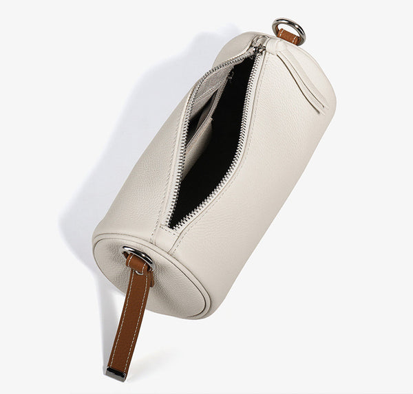 Taiwan Lee Kee Leather Goods Lee Kee original handmade genuine leather contrast color simple cylindrical small bag No. 6338 original handmade genuine leather leather goods