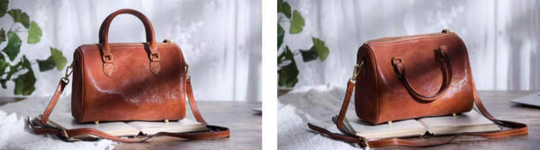 Taiwan Lee Kee Leather Goods Lee Kee original handmade genuine leather first layer vegetable tanned leather ヘッ vintage Boston handbag No. 64200 original handmade genuine leather leather goods