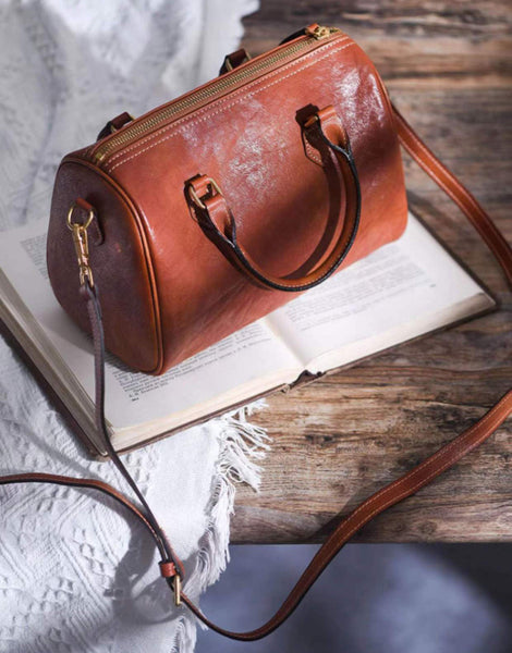 Taiwan Lee Kee Leather Goods Lee Kee original handmade genuine leather first layer vegetable tanned leather ヘッ vintage Boston handbag No. 64200 original handmade genuine leather leather goods