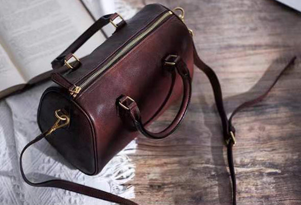 Taiwan Lee Kee Leather Goods Lee Kee original handmade genuine leather first layer vegetable tanned leather ヘッ vintage Boston handbag No. 64200 original handmade genuine leather leather goods